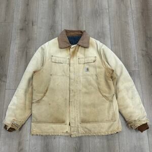 Vintage Carhartt Quilt Lined Duck Canvas Chore Jacket Grunge size XL B11